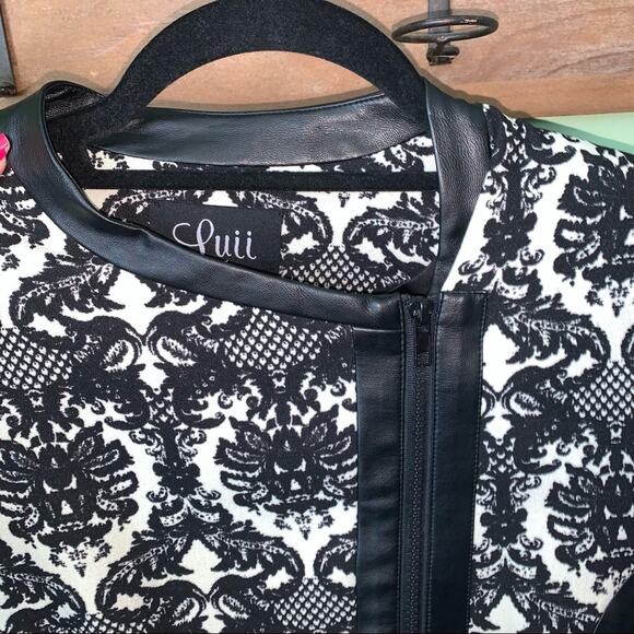 Luii Faux Leather Edgy Zipper Moto Asymmetrical Jacket Blazer Small - Picture 11 of 15